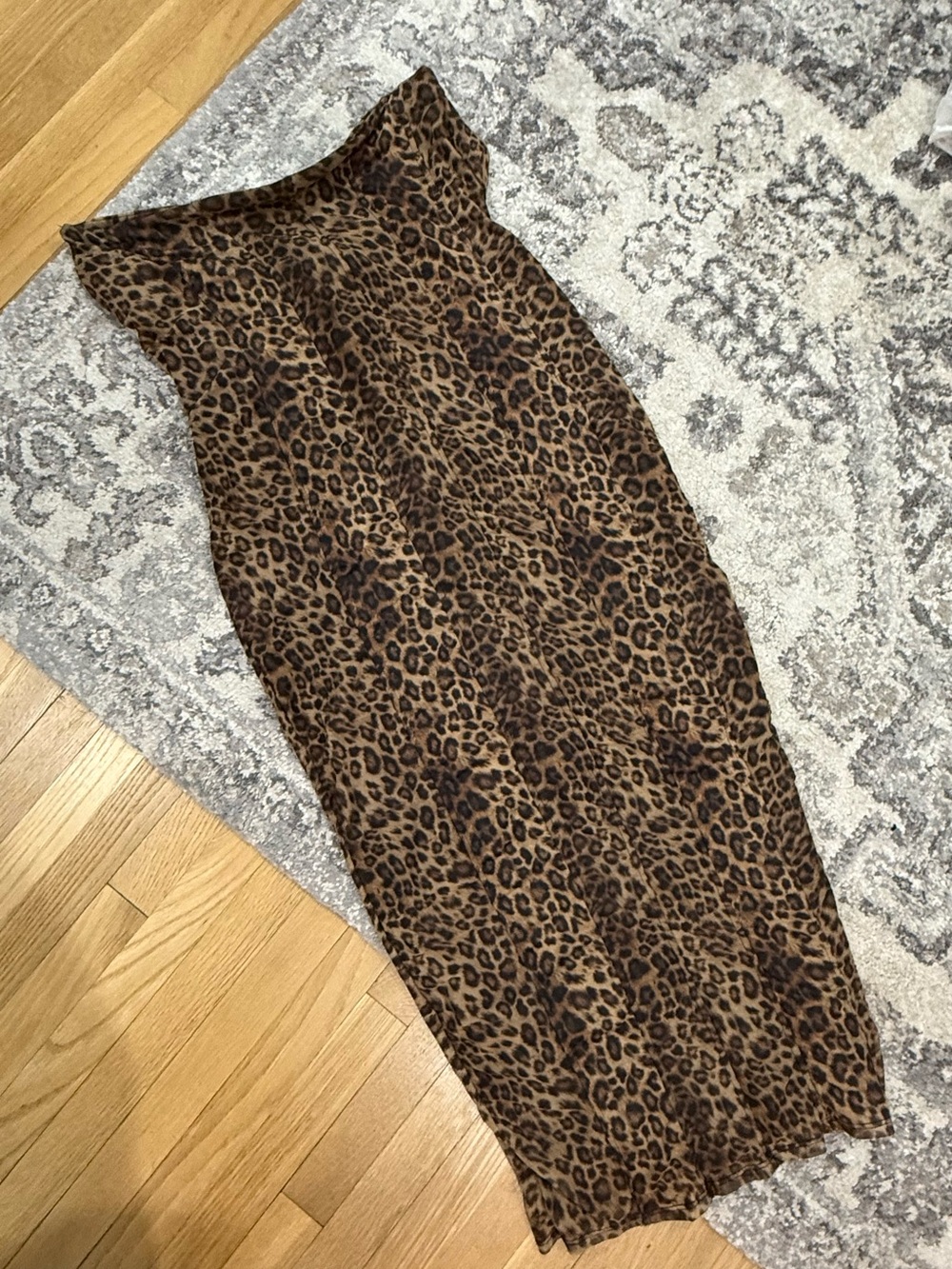 Fashion Nova Leopard Print sleeve less midi dress- Brown/Black